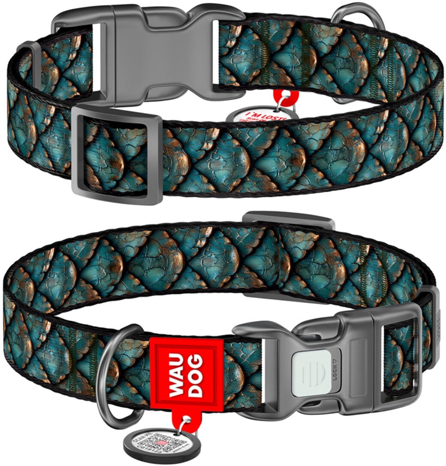 WAUDOG - Halsband hond Scales - Nylon - Maat M - 20 mm