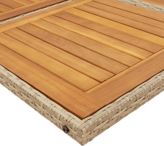 Poly rattan inklapbaar eethoek Tuinset beige — afbeelding 2