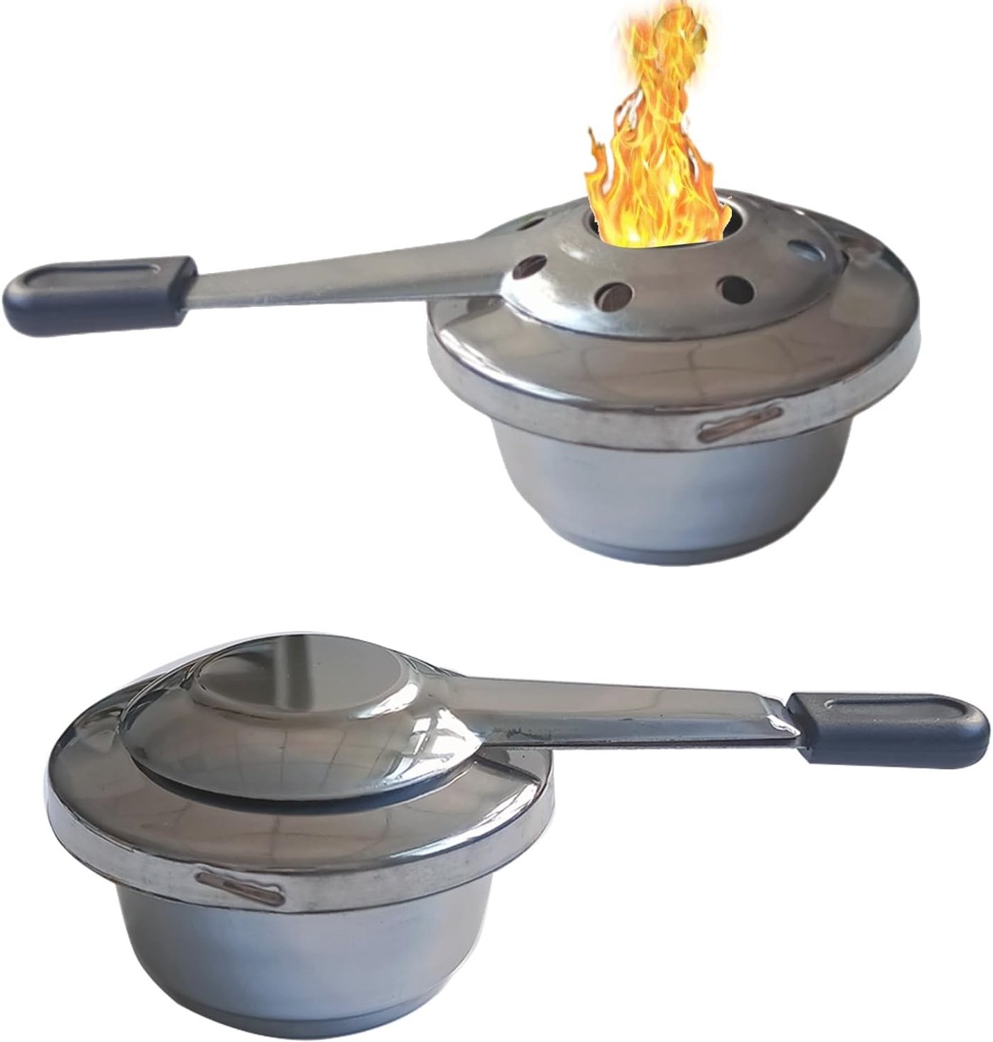 2 Stuks Alcohol Branders voor Fondue, Koken en Camping - Draagbare Pastabrander voor Thee en Koffie