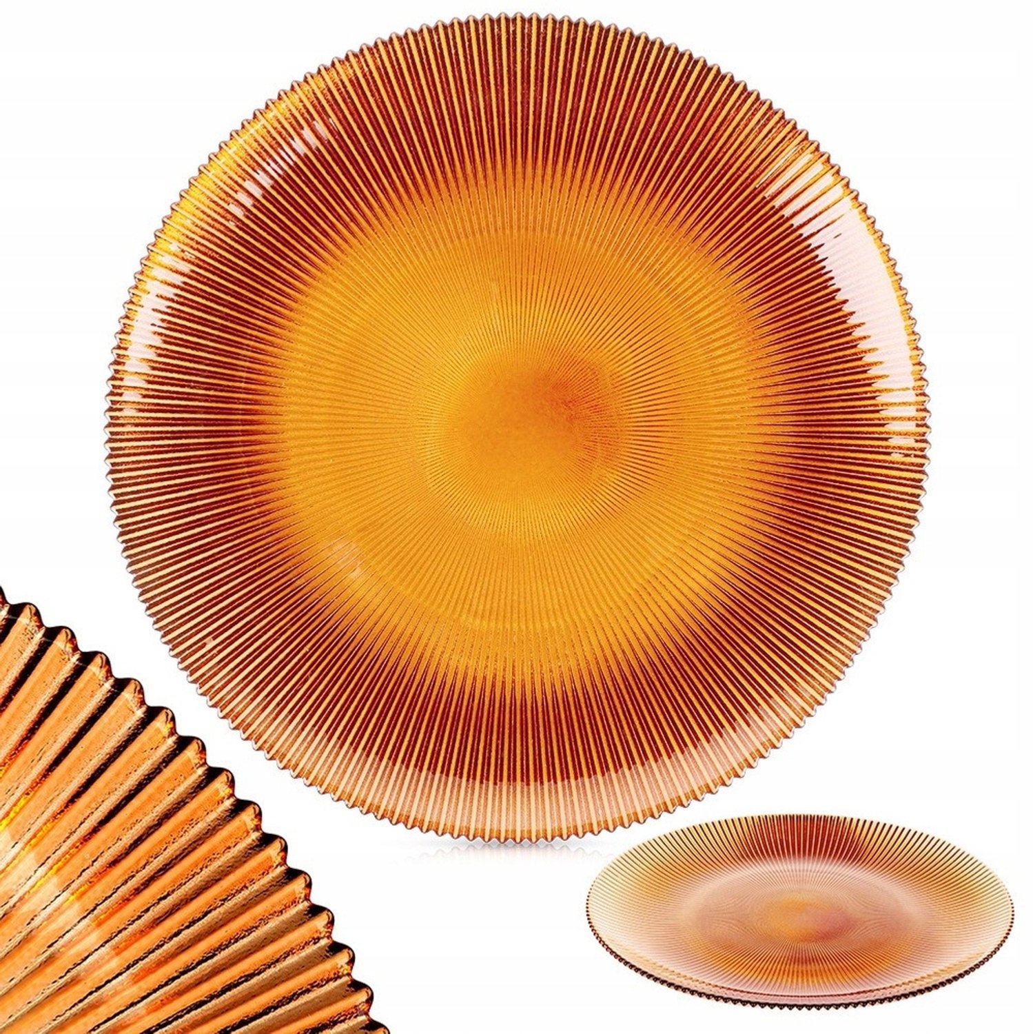 Amberkleurige Platte Dinerborden 28 cm - Stijlvol en Veelzijdig
