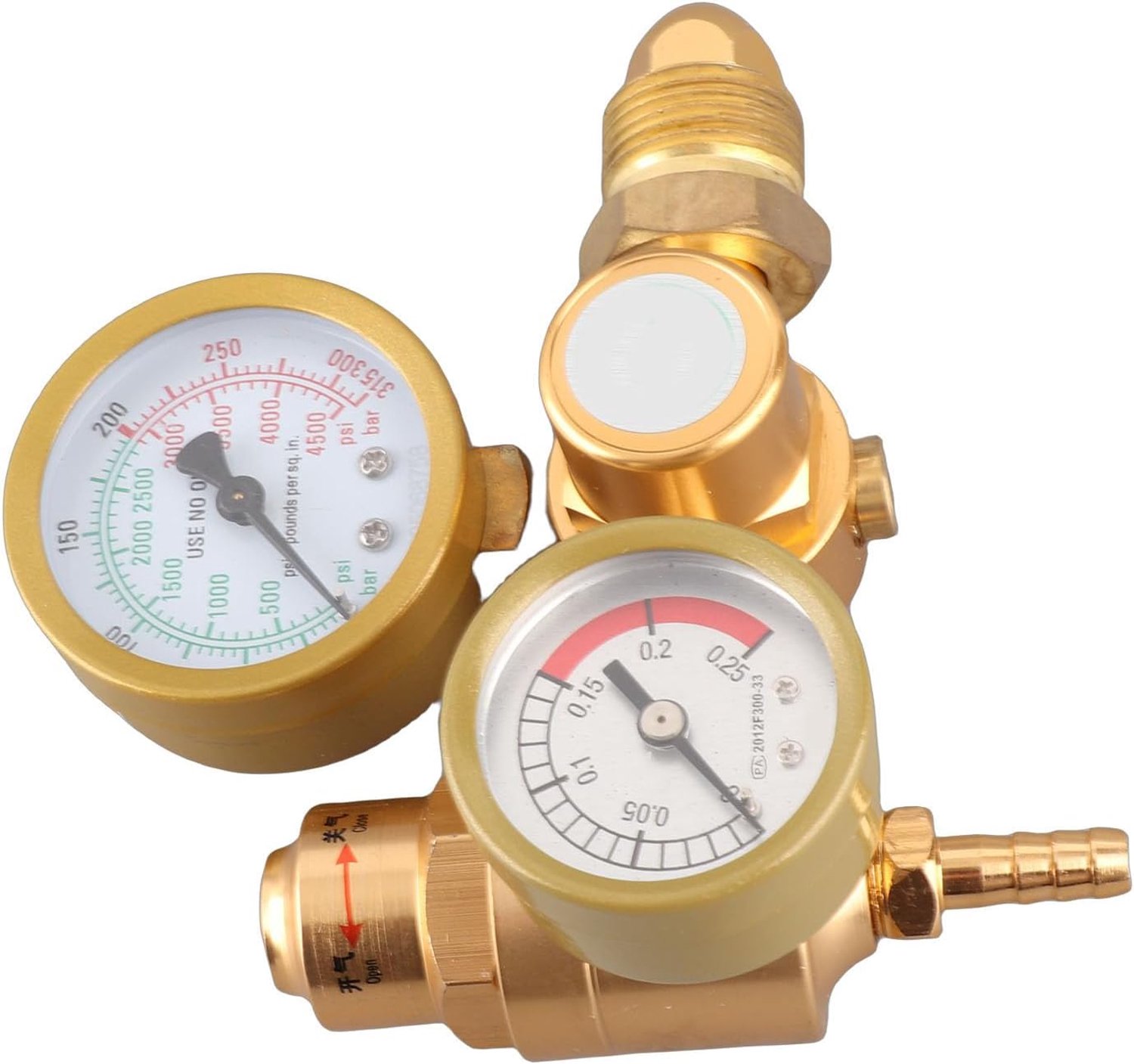 Jeffergarden Gaslasregelaar Argon CO2 Regelaar Dubbele Drukmanometer 4500