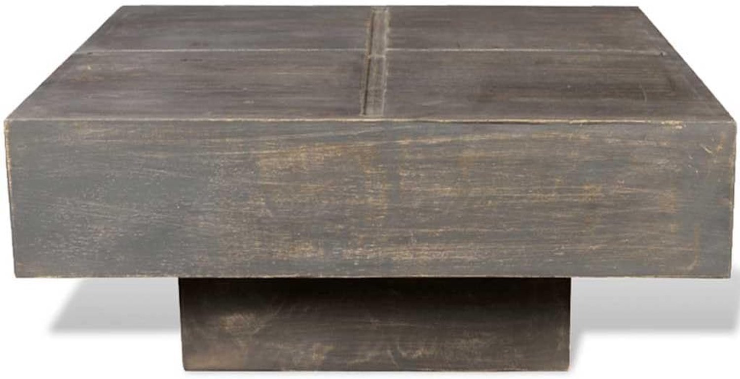 Salontafel van mangohout vierkant bruine vierkante salontafel van massief hout mango antiek design
