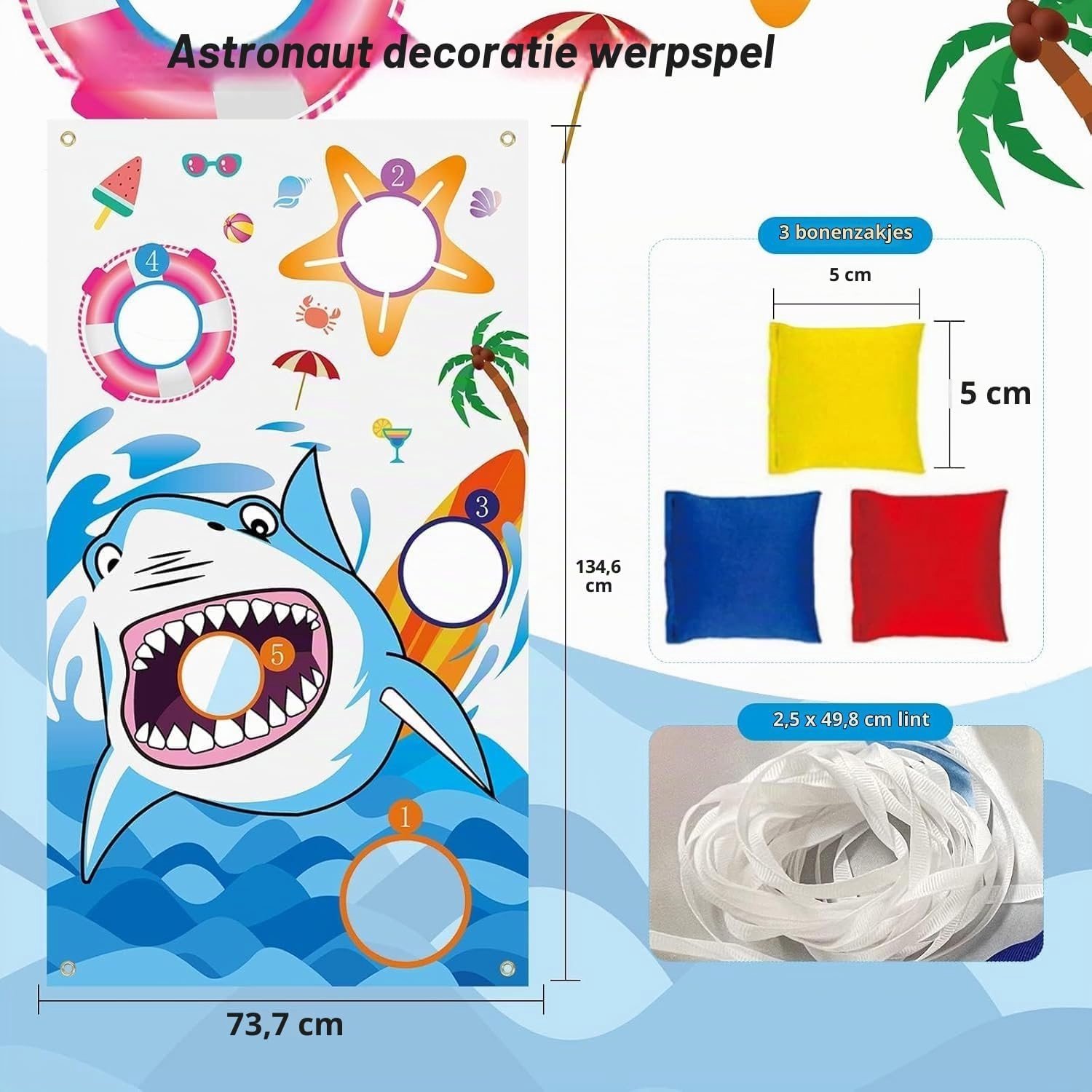 Leuk Waterdieren Gooi Spel voor Kinderen, Onderwater Wereld Spel met 3 Bonenzakjes, Perfect voor Feestjes en Activiteiten in de Tuin