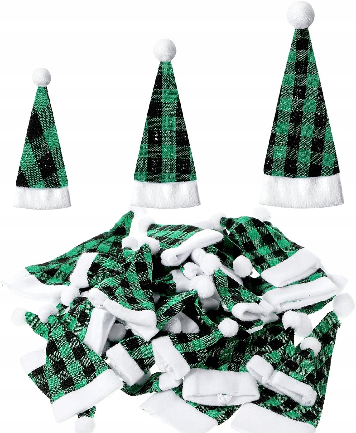 48x Mini Kerstmutsjes - Decoratie voor Flesjes, Poppetjes & Knutselwerk