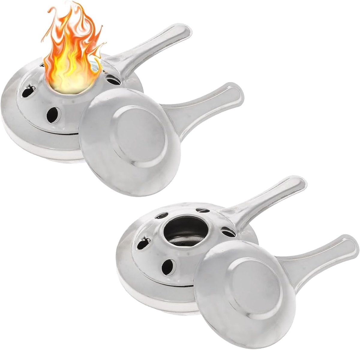 2 stuks, roestvrij staal, brandpastahouder, brandpasta, fondue, draagbare fondue-brander, voor hot pot, dry pot cuisine, outdoor, camping, wandelen, buffet