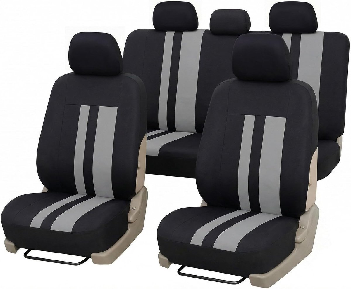 Accessori Lupex Universele stoelhoezenset LS07, kleur grijs, voor en achter, van polyester