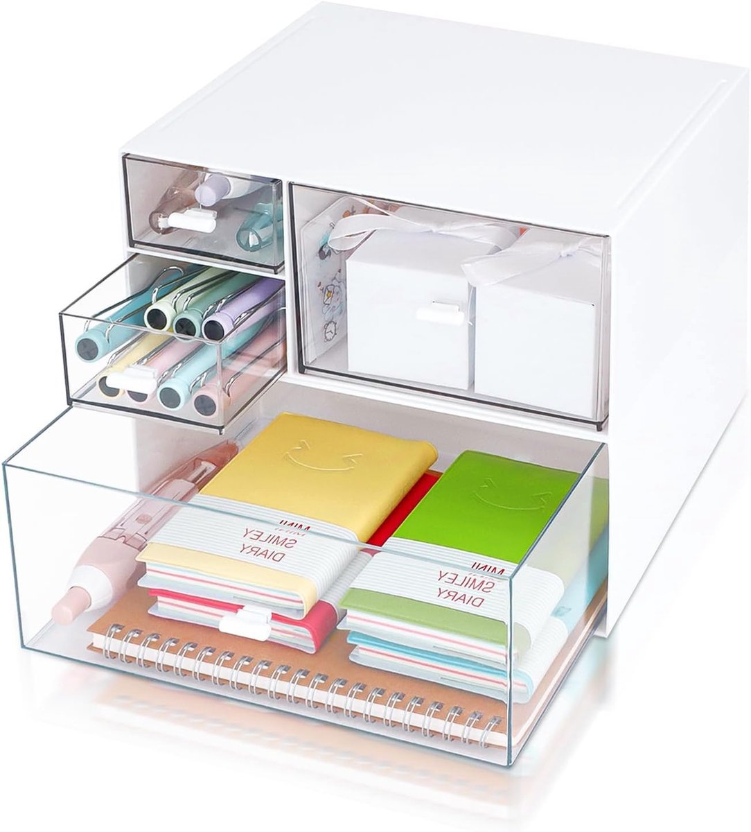 Kunststof bureau-organizer met 4 laden