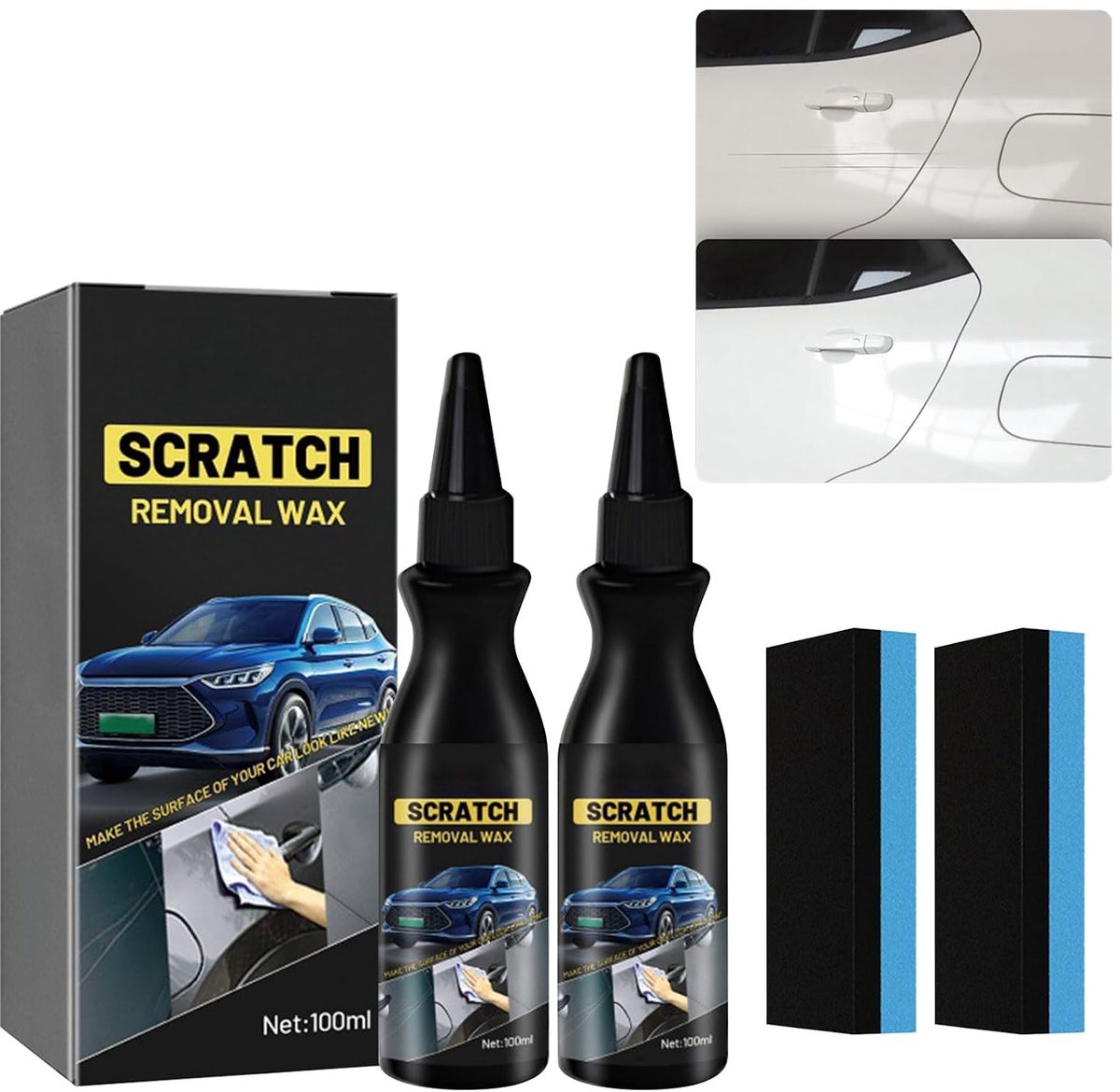 100ml*2, Autolakkrasverwijderaar met spons