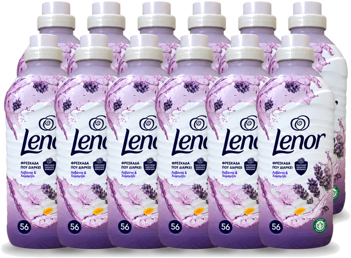 12 x Lenor – Wasverzachter – Lavender & Kamille – 56 Wasbeurten – 1176 ml - Voordeelverpakking - 12 stuks