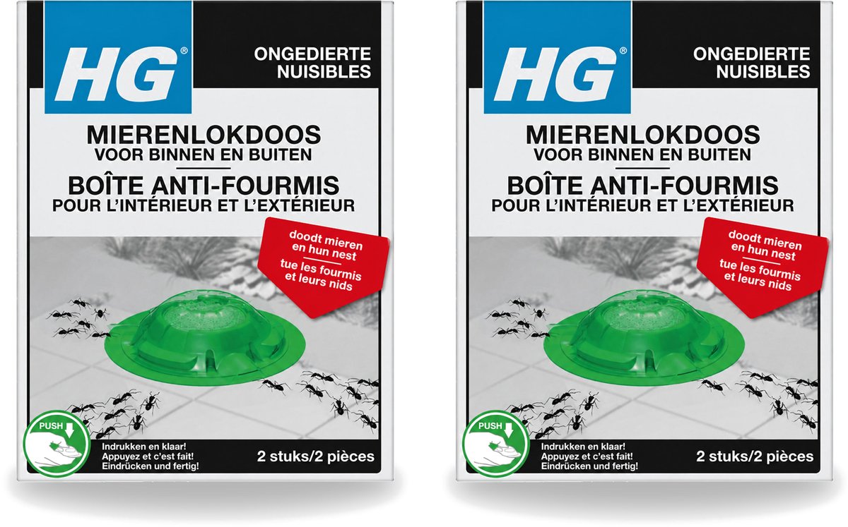 2 x HG X - Ongedierte - Mierenlokdoos Voor Binnen & Buiten - Bestrijdt Tot In Het Nest - 2 Doosjes - Bulkverpakking - 2 stuks