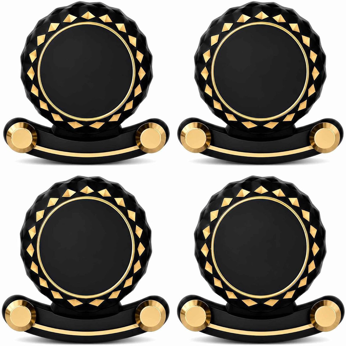 4 Stuks Zelfklevende Magnetische Haken, Organizer Zonder Boren, Zwart
