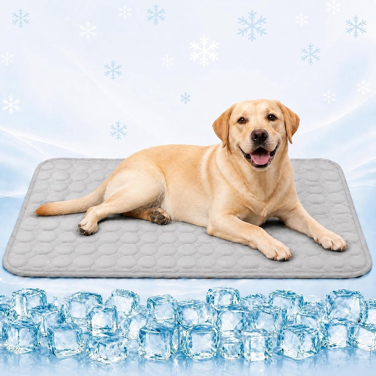 Koelmat Voor Hond & Kat (XL,100x70cm) - Zelfkoelend Zonder Gel - Ademend - Wasbaar & Antislip - Thuis, Auto & Reizen - Duurzaam & Krasbestendig