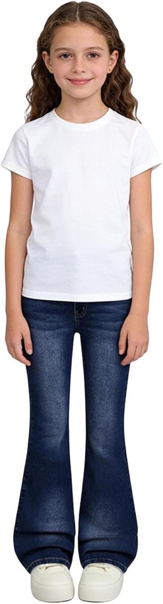 Broek voor meisjes, kinderen, broek van katoen, casual, elastische tailleband, comfortabel en duurzaam, voor school en uitstapjes in de stad, 2-14 jaar, A23