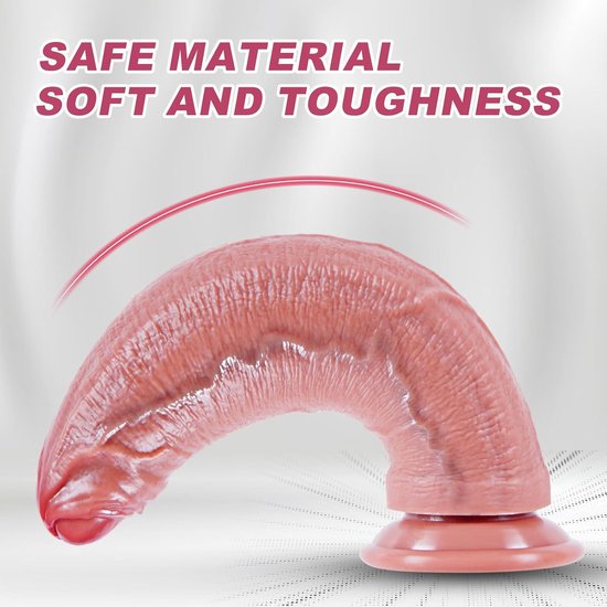 Realistische kleine onbesneden dildo van 21,5 cm,dubbel-dichtheid siliconen,5,4cm dik,met voorhuid dildo,grote zuignap,compacte maar brede G-spot stimulator,unisex,anaal seksspeelgoed voor volwassenen — afbeelding 2