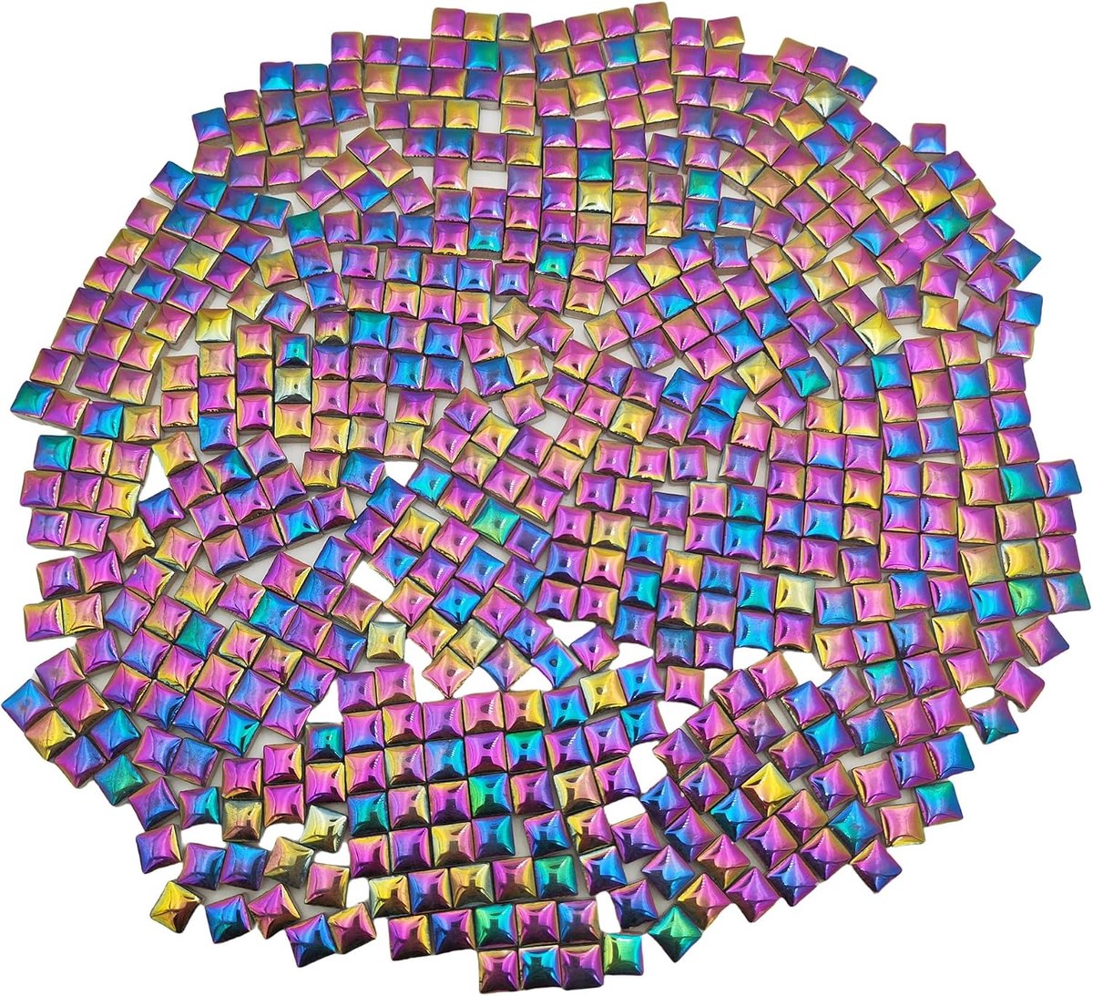 Keramische mozaïektegels, 500 stuks 1 * 1 cm handgemaakte creatieve micromozaïek stukken voor liefhebbers van DIY mozaïekprojecten en huisdecoratie (Iriserend regenboog)