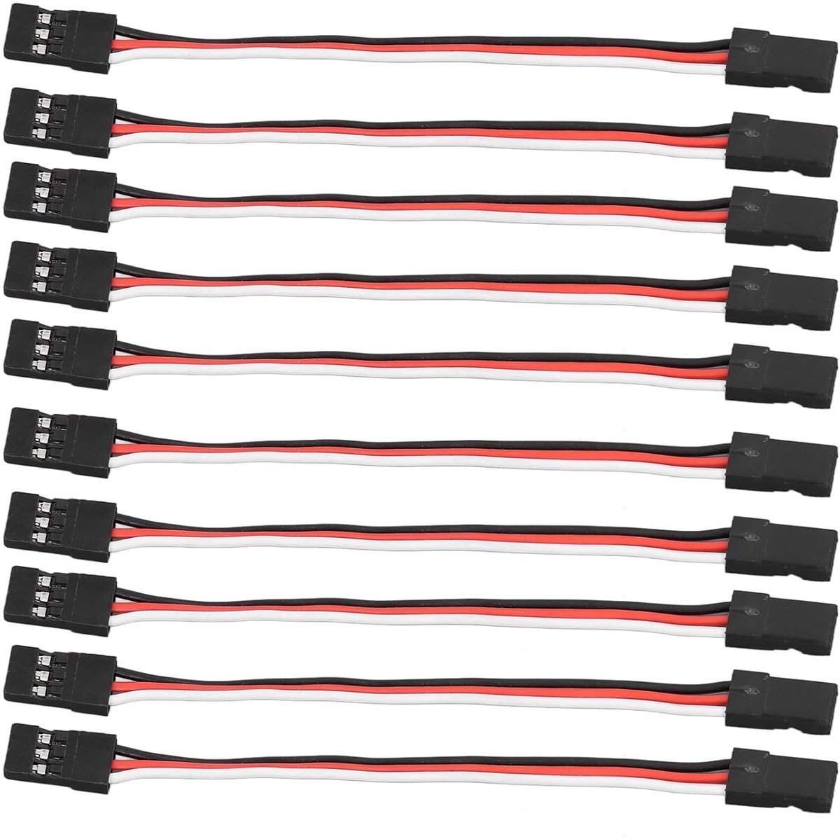 10 Stuks 3 Pin Servo Verlengkabel, 100mm JR Futaba Compatibel, Messing Kern PVC Draad, RC Model Auto Helikopter Vliegtuig Servo Aansluitkabel