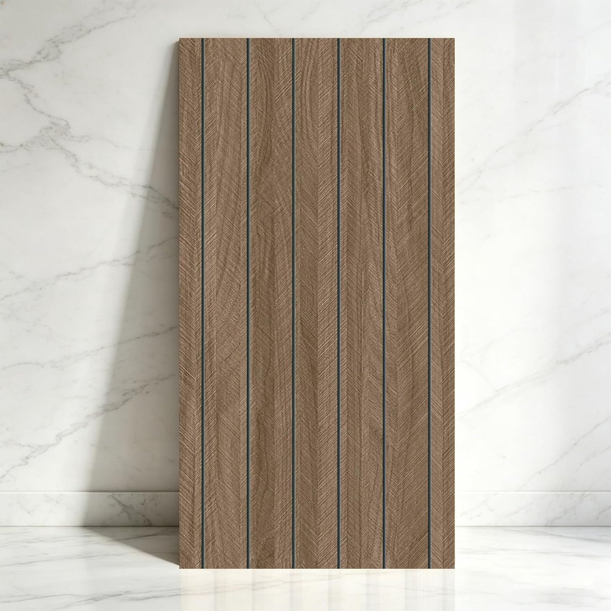 40 stuks zelfklevende wandpanelen houtlook, 60 x 30 cm, bruine houten