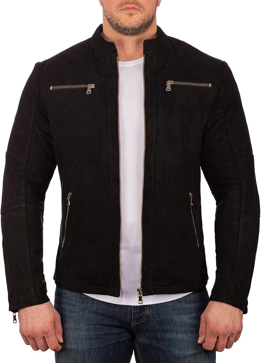 Heren Jas Leer Kunstleer Biker Bomber Urban Look Ritsdetails