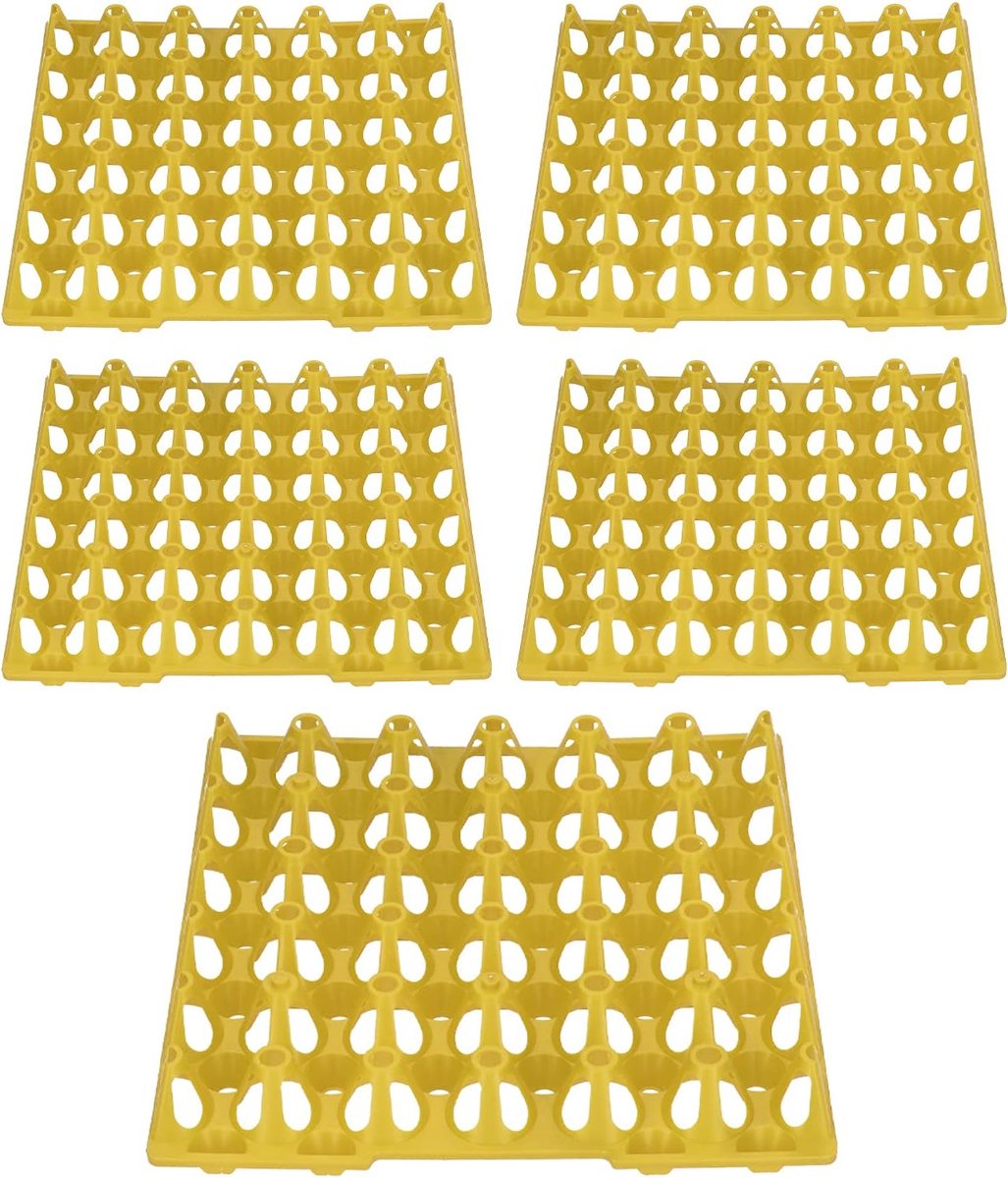 5 stuks plastic eierbakje eierkratten 30 eierplatte eieren voor thuis kippenboeren, stapelbare eierdozen voor meerdere eieren, ideaal voor opslag, sorteren en verzenden van eieren (geel)