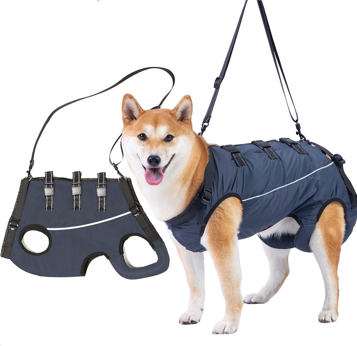 Hondenharnas M - ademend nylon - verstelbare ondersteuning - comfortabel voor oudere honden - ShopVlot