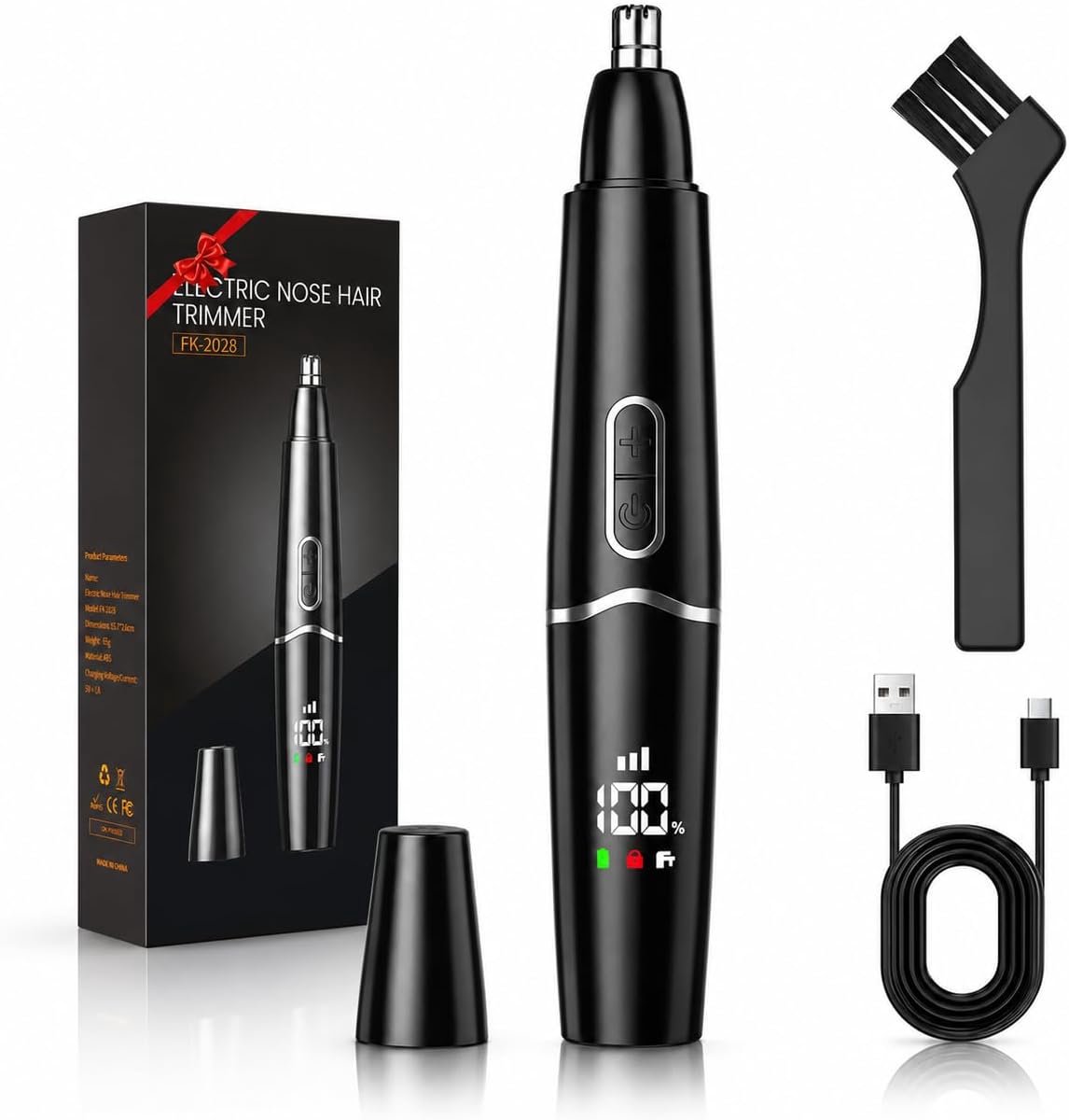 Elektrische Neushaartrimmer Heren – Pijnloze Oor- & Wenkbrauwtrimmer met USB Oplaadbaar, IPX7 Waterdicht