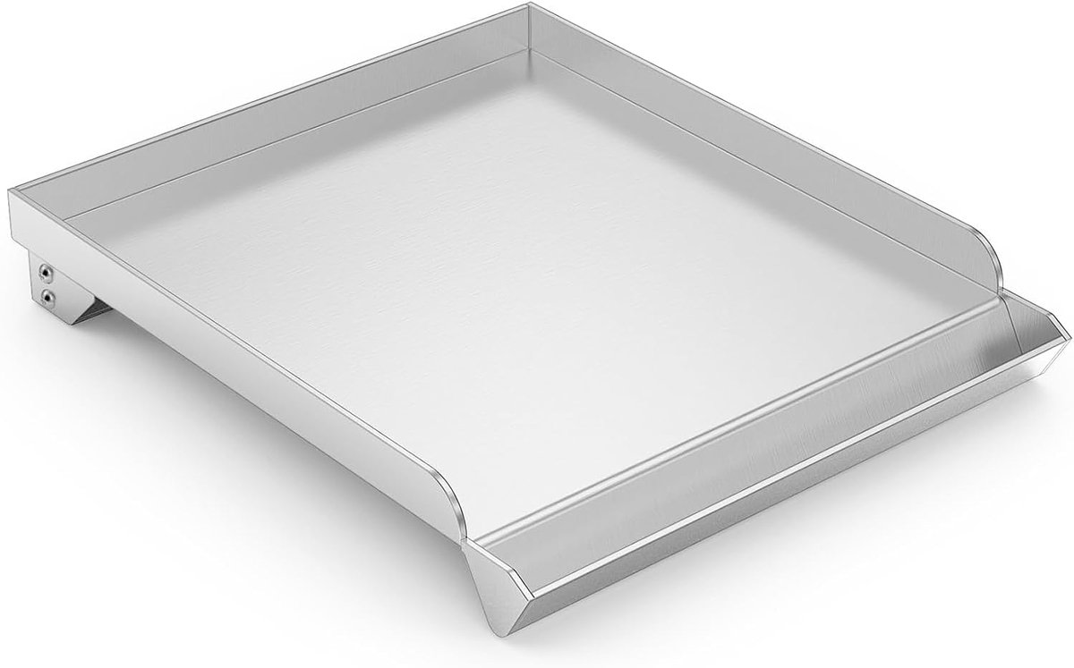 Grillplaat 33cm x 31cm - Rvs bakplaat - Universeel voor gasbarbecues - Ideaal voor grillen en bakken - ShopVlot