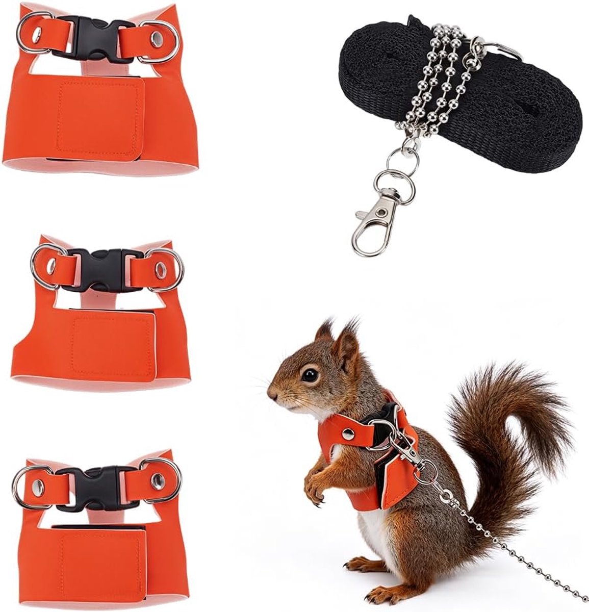 Tuigjes en riem voor kleine dieren - verstelbaar - zacht leer - comfortabel wandelen - ShopVlot