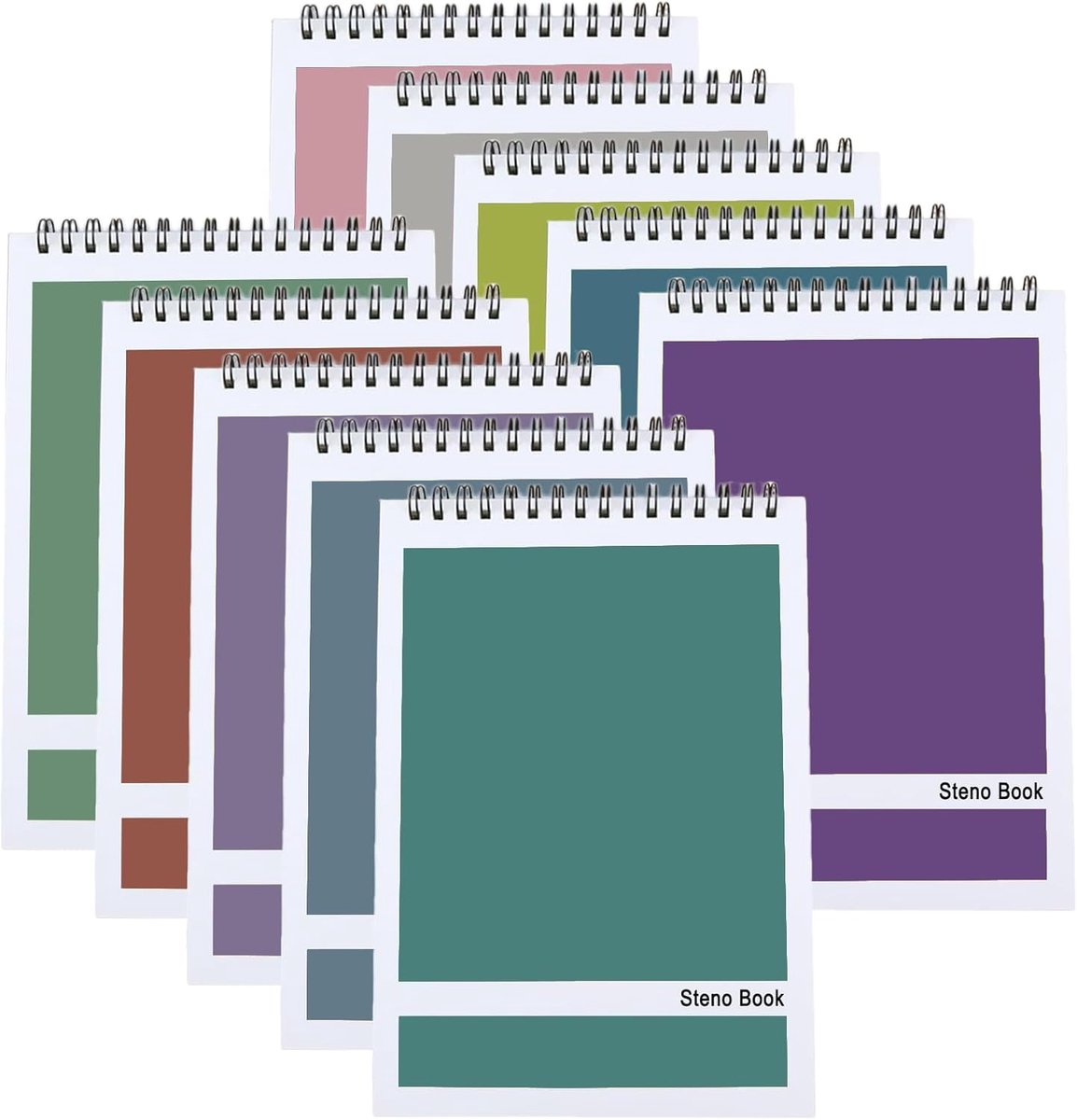 SnelShoppen - 10 Blocks Spiral Notebook Lined 15 x 23 CM | 160 Pagina's Notitieboekjes Set van 10 Kleuren | Perfect voor School, Kantoor, Reizen