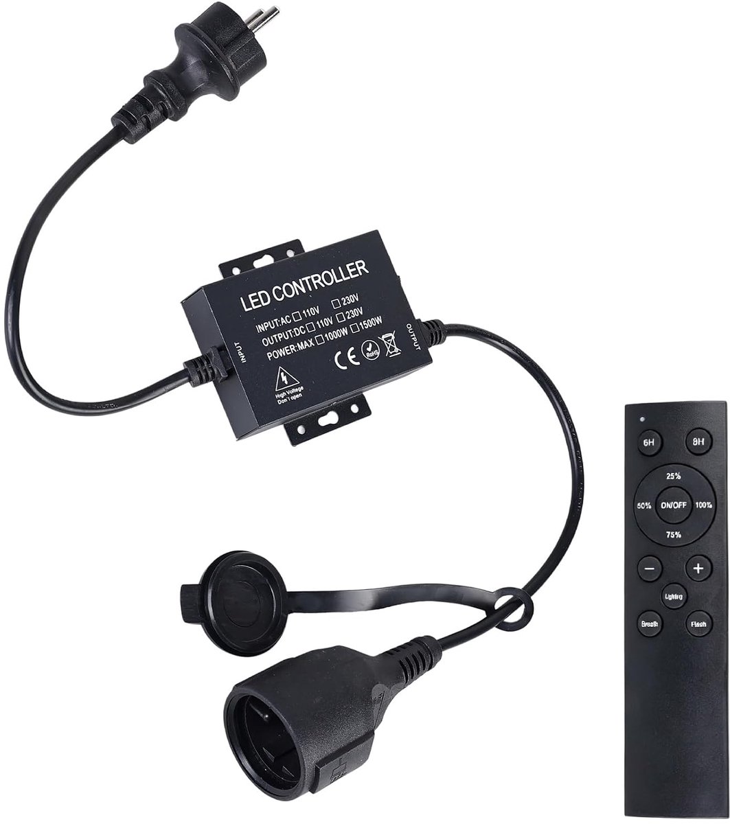 Led-lichtsnoer dimmer 1500 W - afstandsbediening met 12 toetsen - timerfunctie - ideaal voor sfeerverlichting - ShopVlot