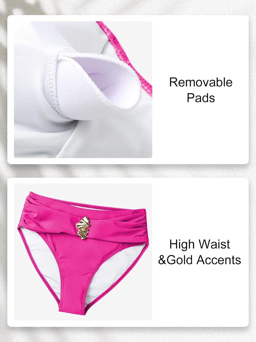 Vrouwen Bikini Set Twist Front Hoge Taille Goud Metaal Tweedelige Badpakken Badpakken Badpakken