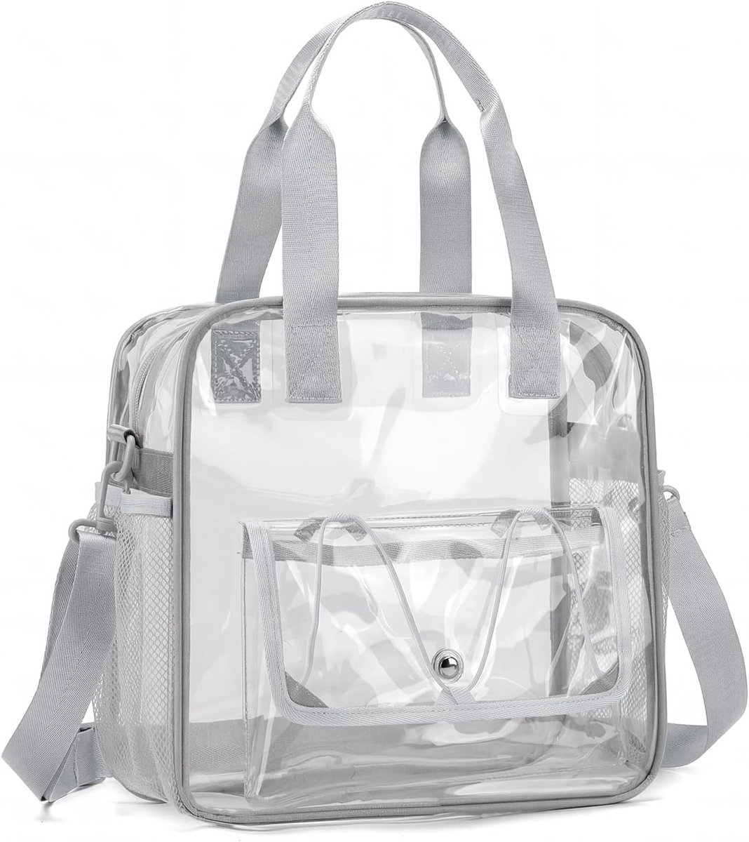 Zakken PVC Tas Transparante Zakken Clear Tote Bag Clear Bag Stadium Goedgekeurd Doorzichtige Tas Bibliotheek voor Werk, Sportwedstrijden en Concerten (30x30x13cm)