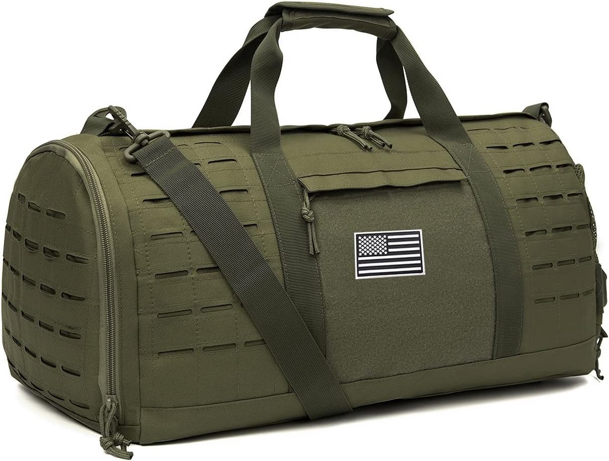 40L Militaire Tactische Duffeltas voor Mannen Handtas Sport Sporttas Fitness tas Reizen Opleiding training tas met schoen compartiment Voetbalzak basketbalzak Weekendtas