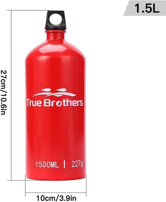 1.5L Aluminum Oil Fuel Bottle Alcohol Liquid Gas Oil Container for Camping, Hiking, Backpacking - ShopVlot — afbeelding 4