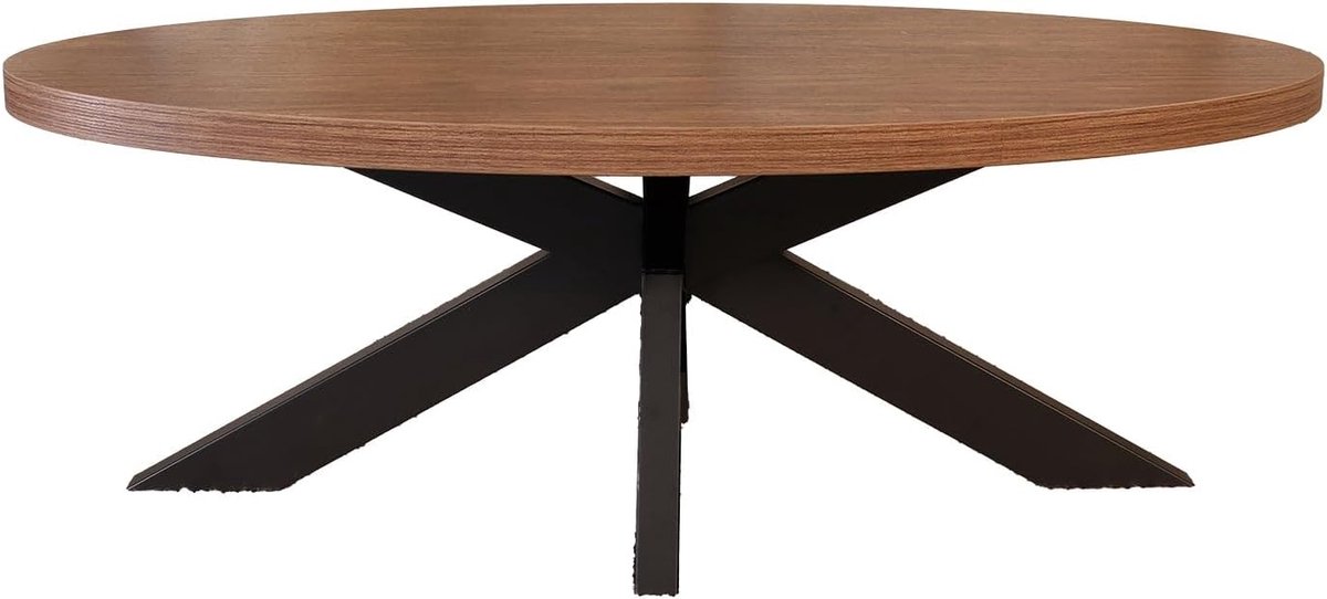 Ovaal bruin melamine 130cm Denzel ovale bijzettafel side table