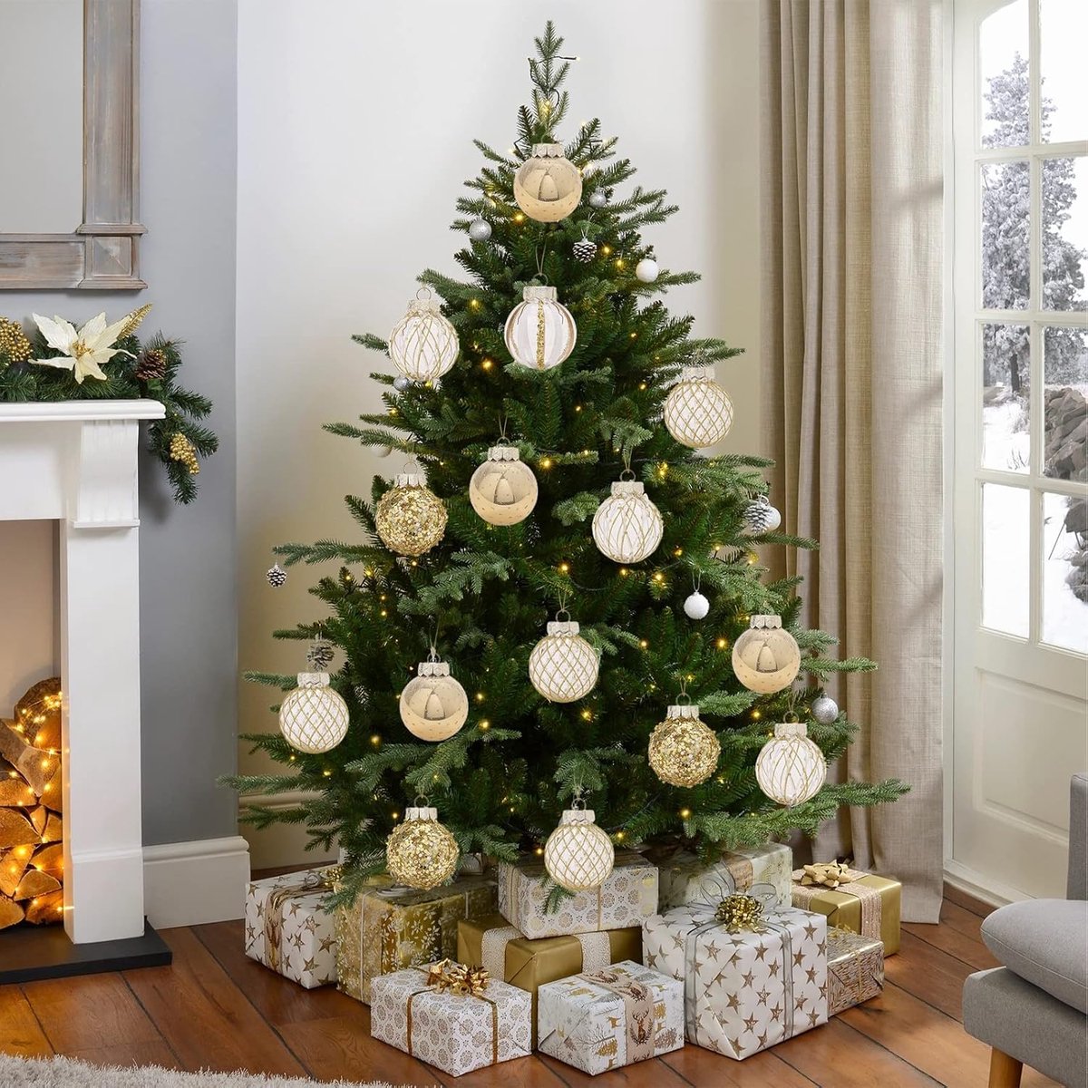 25-delige kerstornamenten set – Kleine - onbreekbare kerstballen van 6 cm – Ideaal voor kerst- - bruilofts- en feestdecoratie – Zwart – foto 3