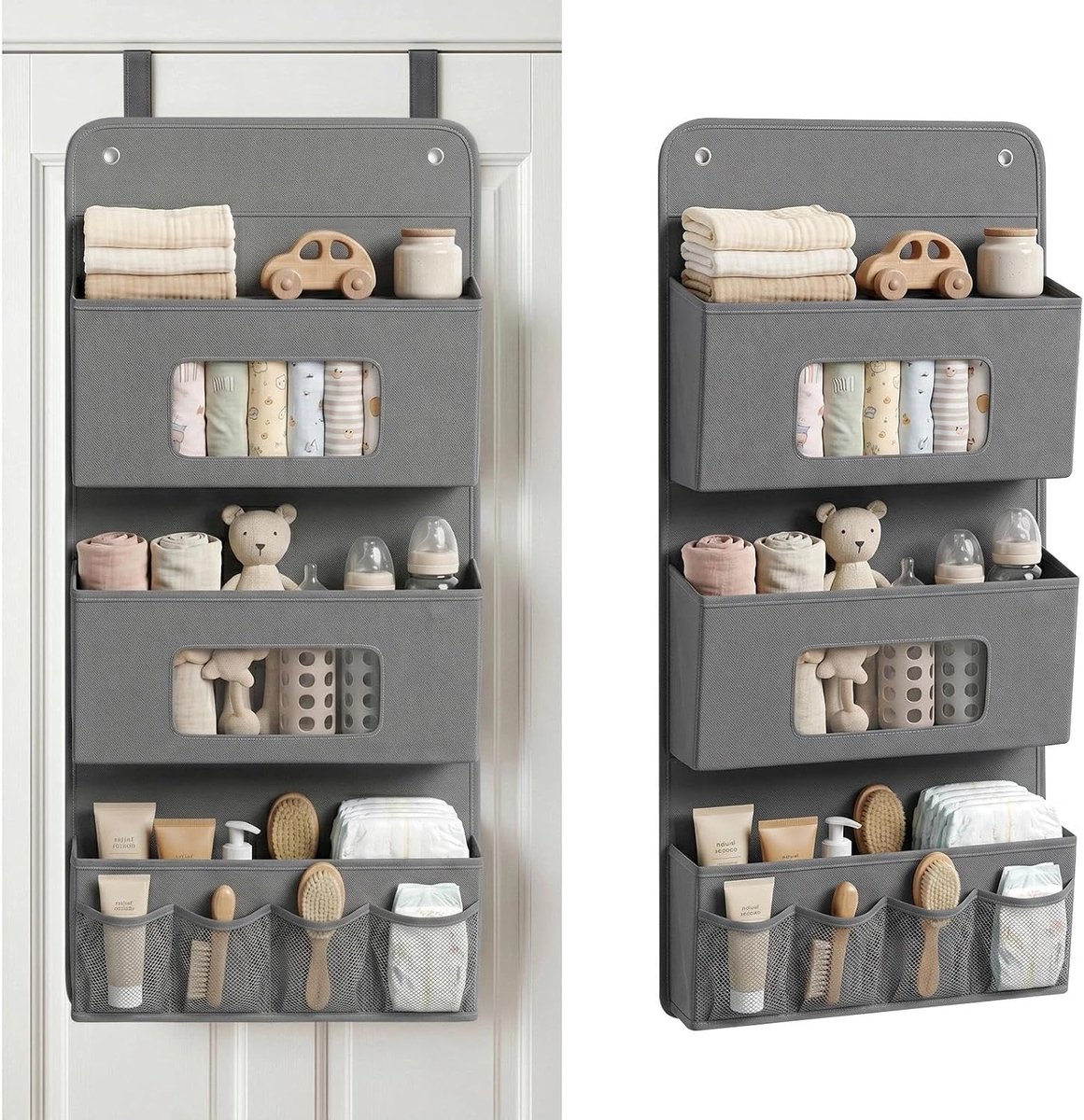 Hangplank, hangende opbergruimte, hangende organizer, van stof, deurorganizer, slaapkamerorganizer, organizer voor knuffels voor kinderkamer, badkamer, keuken, slaapkamer