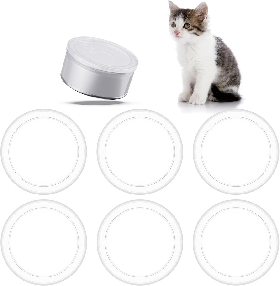 Blikdeksels deksels, 75 mm herbruikbare blikafdekkingen voor huisdieren, transparante plastic dichte afdichtingsdeksels voor honden- en kattenvoer, spaarder voor ingeblikte