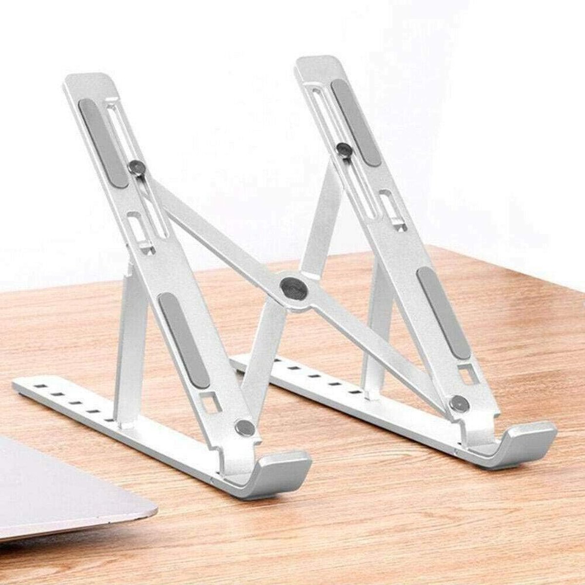 Laptop Stand voor Bed Bureau Mount Opvouwbare Draagbare Tablet Stand Houder Rack Verstelbaar voor Bureau, ZILVER