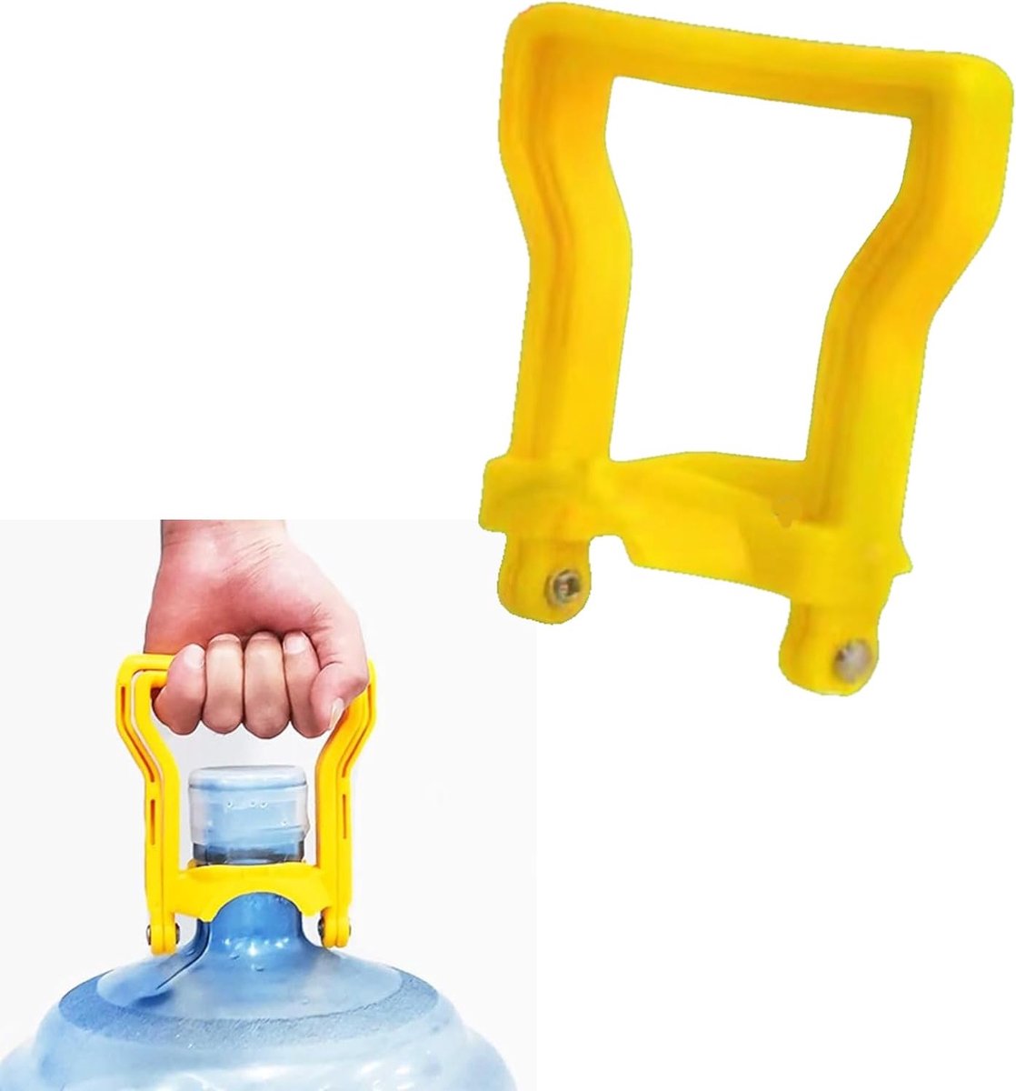 Lifter, dubbele handgreep plastic waterfles drager, waterfles clip waterlifter emmer lifter voor huishoudelijk kantoor (geel)
