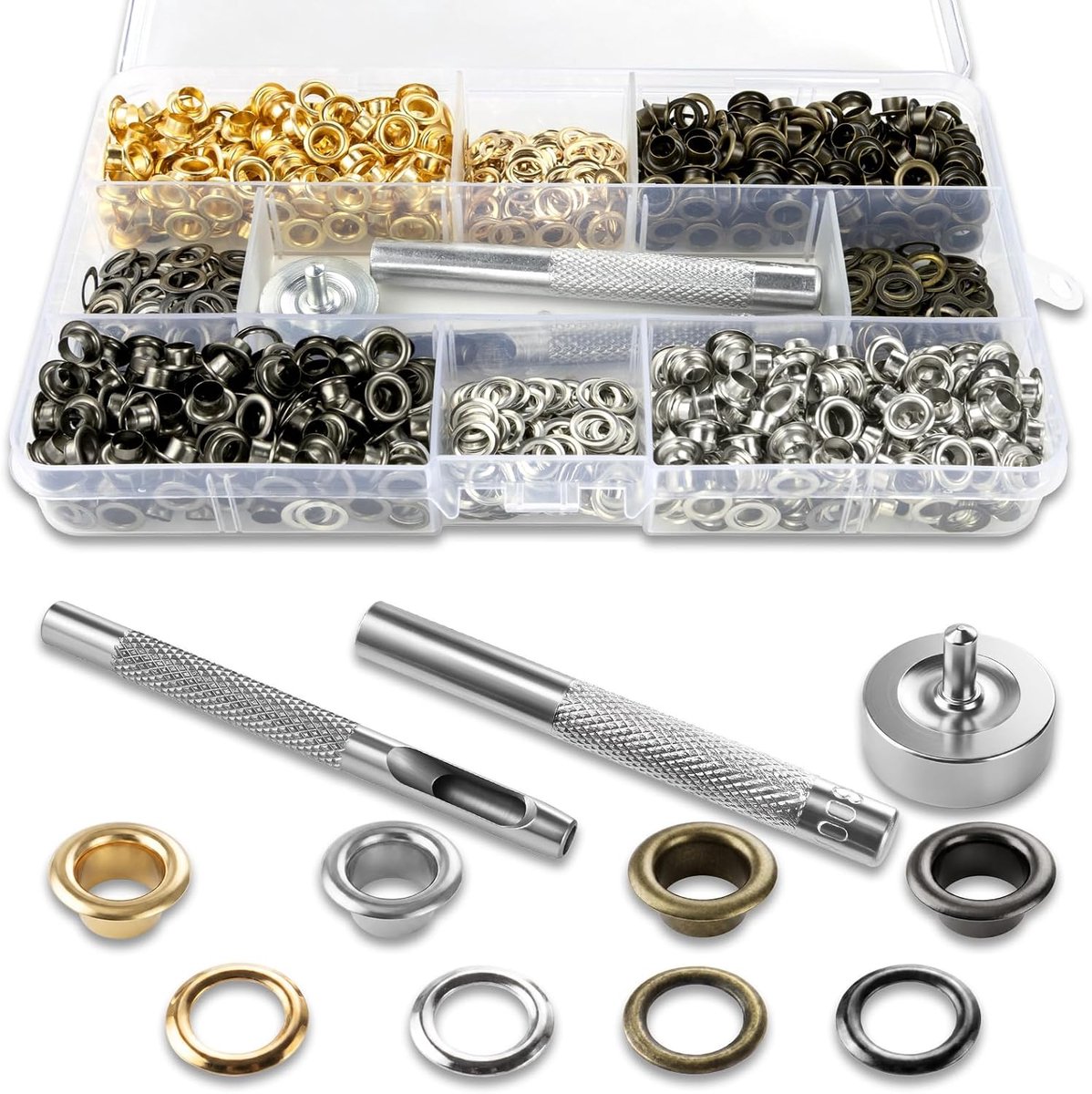 680 stuks oogjes gereedschap kit ogen set 5 mm oogtang stof metalen ogen