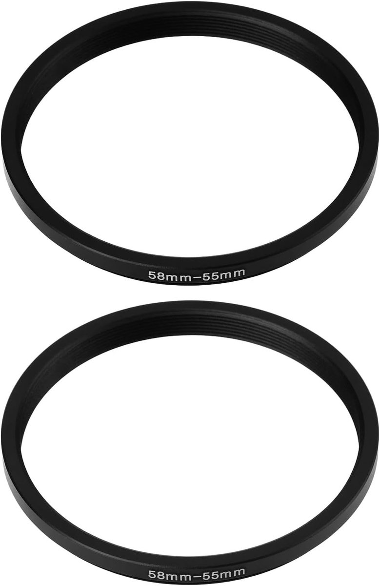 2 Pack 58mm tot 55mm Filter Adapter Ring Aluminium Slanke Profiel voor Camera Lenzen En Filters