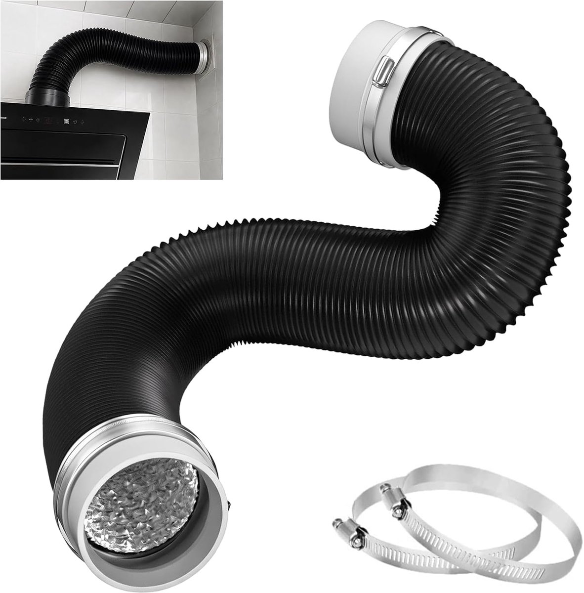 Ø 100 mm, flexibele luchtslang PVC aluminium flexibele buis, 5