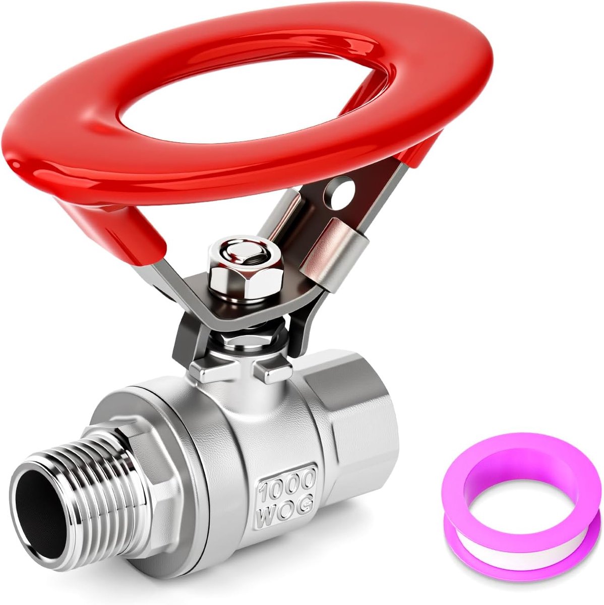 1/4" BSP vrouwelijk x 1/4" BSP mannelijk kogelkraan, 304 roestvrijstalen kogelkraan met volledige doorlaat en ronde hendel afsluitknop, 1000 WOG voor water, olie en gas