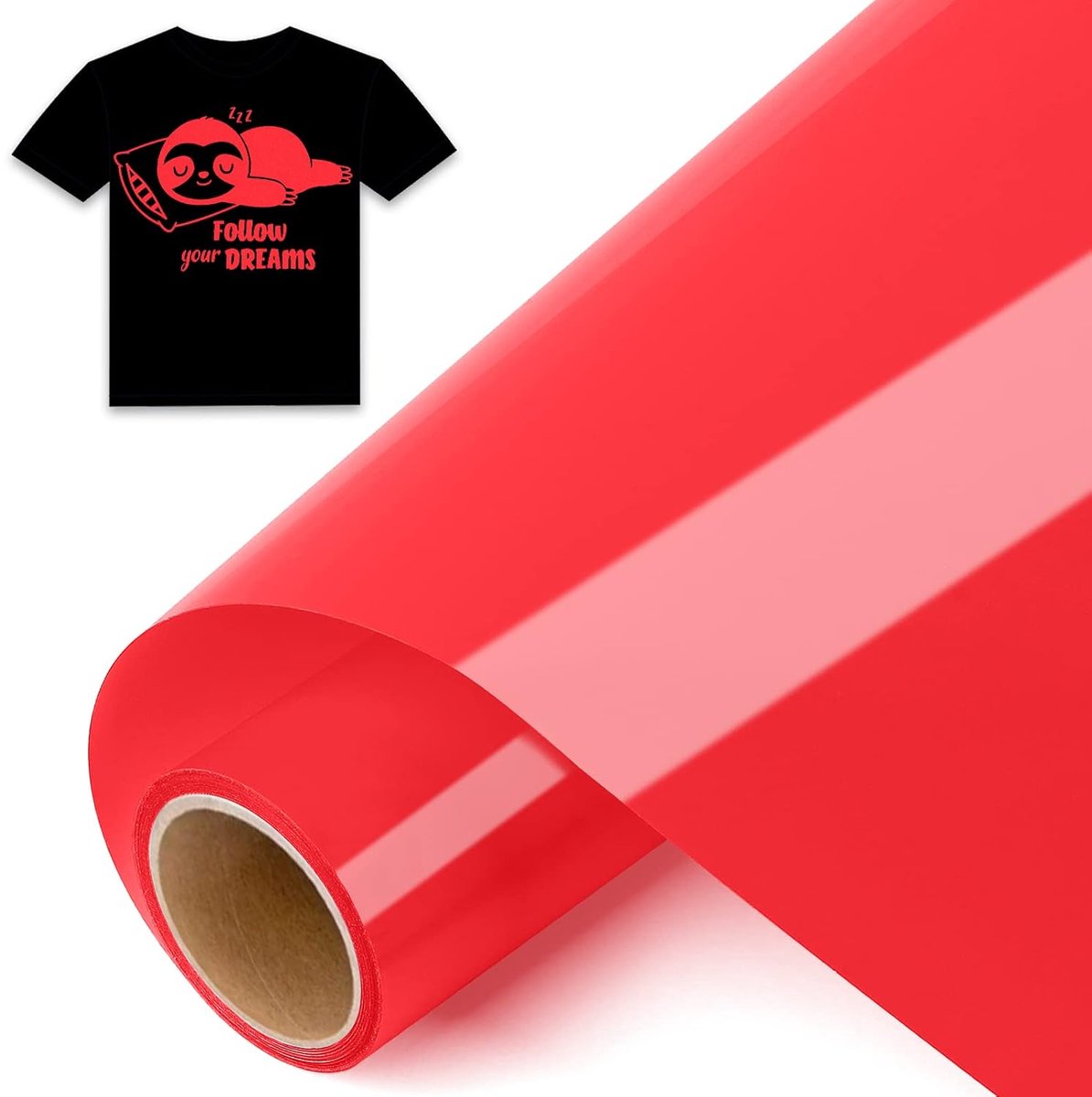 Plotterfolie voor textiel, rood, 30,5 x 244 cm, flexfolie voor Silhouette Cameo