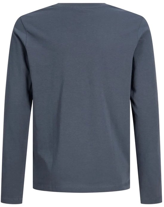Donkergrijs T-shirt met lange mouwen, achterkant.
