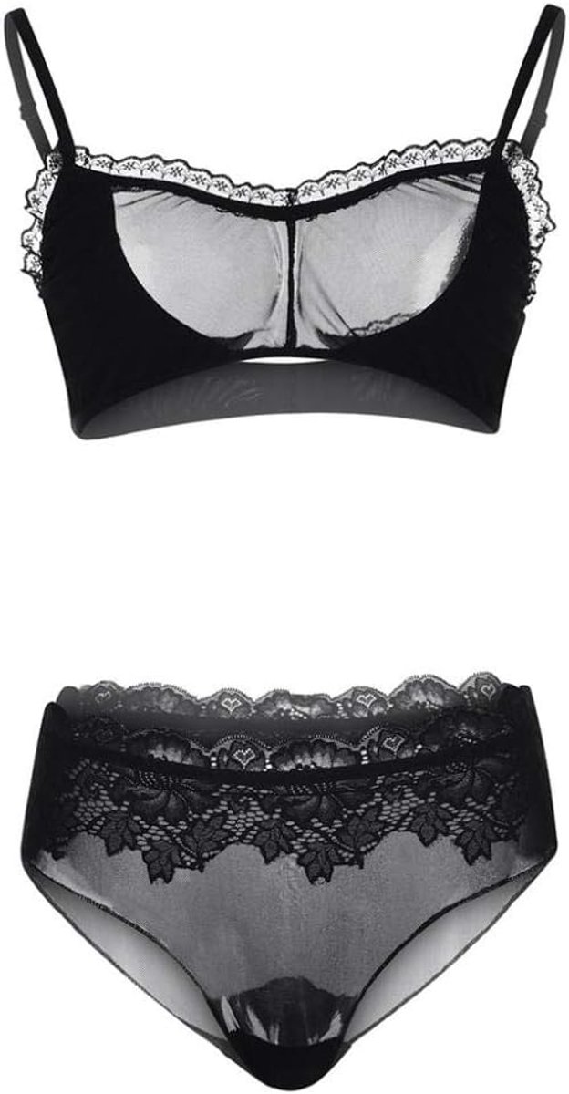 Lingerie & ondergoed Sexy Lingerie Vrouwen Sexy Ondergoed Holle Opengewerkte Sexy Mesh Transparant Perspectief tweedelige Set