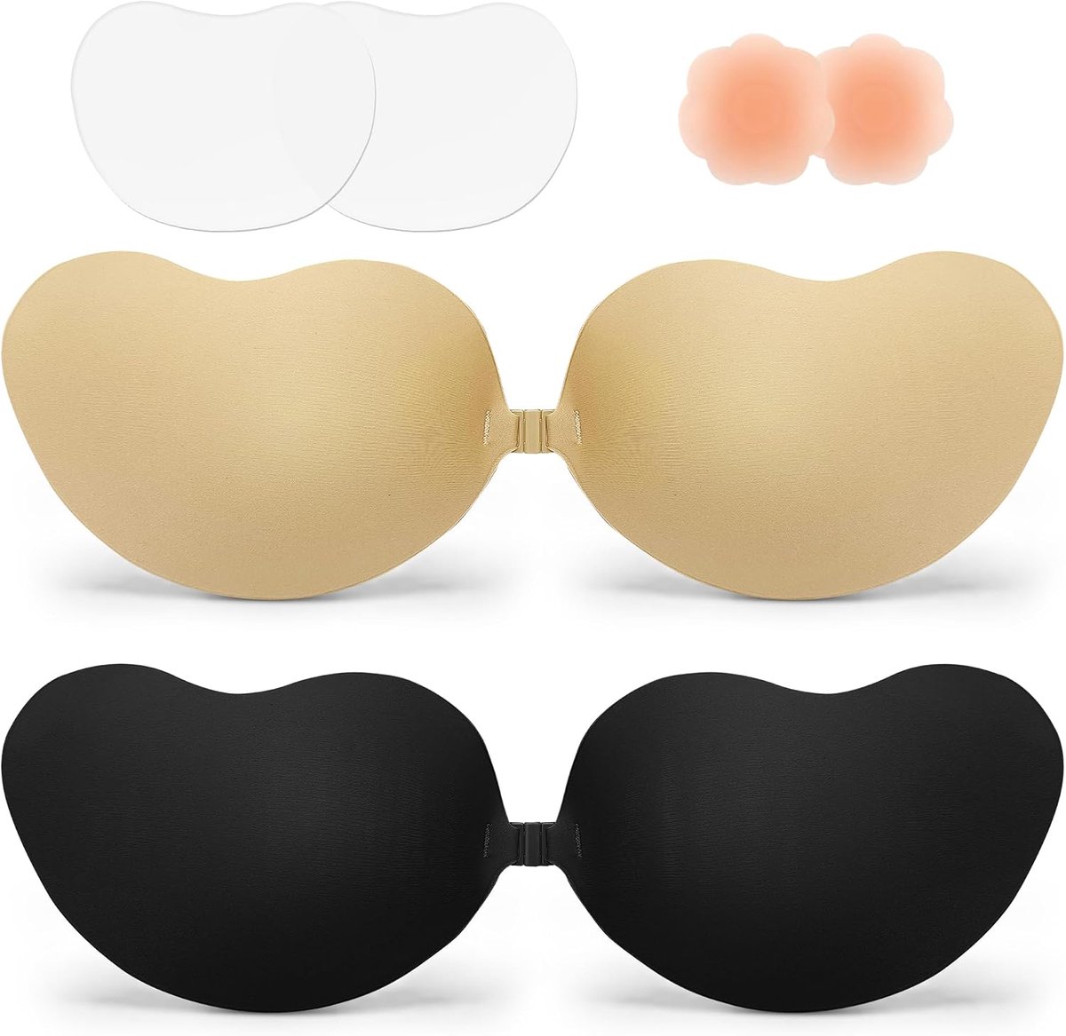 Plakbeha, 2 Stuks Zelfklevende Beha, Huidvriendelijke Strapless Beha, Push-up Herbruikbare Onzichtbare Beha, Onzichtbare beha, Voor Avondjurk, Bruidsjurk en Rugvrij