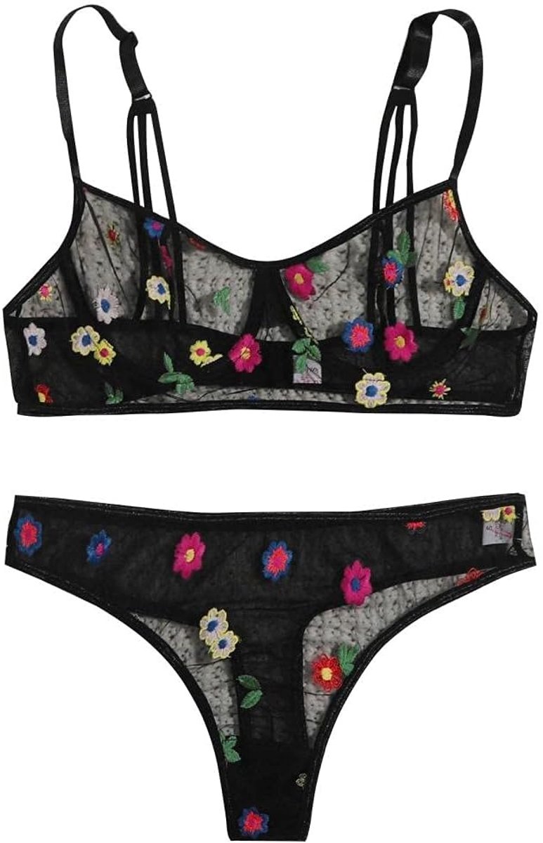 Lingeriesets dames Sexy Lingerie Beha Dames String Transparant Ondergoed Kant Hollow set