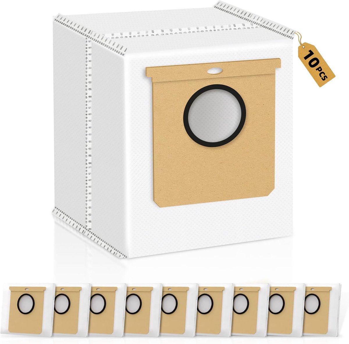 10 stuks stofzakken voor Eufy Clean L60 SES / L60 Hybrid SES / L50 SES robotstofzuiger opvangstation, 2,5L grote capaciteit stofzuigerzakken 2 IN 1 opvangstation vervangstukken