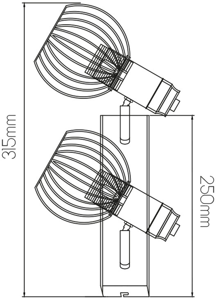 Janeiro wandlamp met 2 lichtpunten, E14, zwart/brons